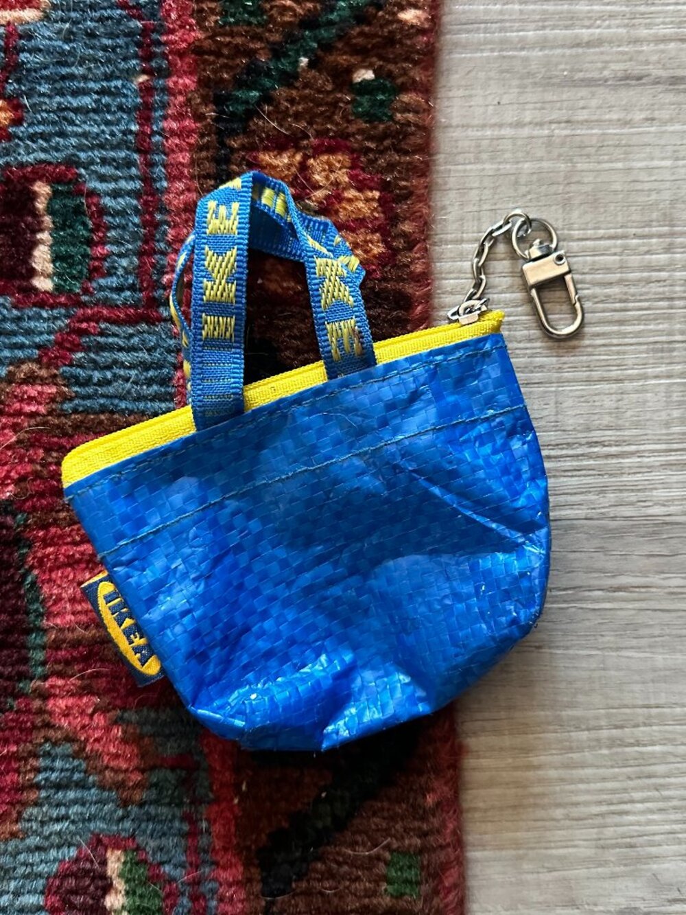 IKEA Bag Coin Purse; KNÖLIG key ring, small blue